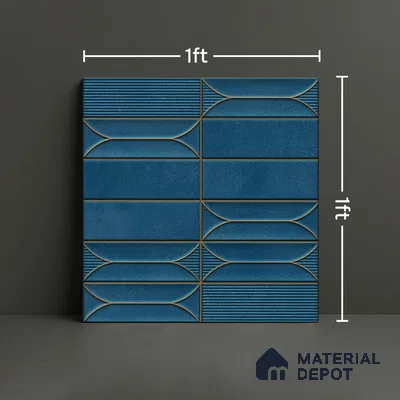 Faux Subway  Tile TL 07239 Boat 1004 1 ft x 1 ft Ceramic Glossy Finish - 9 mm  | 2 mm Spacer is Mandatory | Please Expect a Slight Variation of Pattern (Sample)